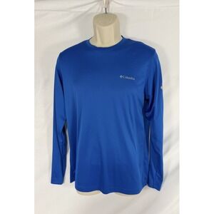Men's Columbia Shirt Small Long Sleeved Sea Blue Heat Gear Sunshirt